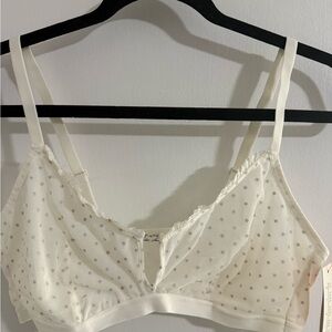 Colsie White Sheer Polka Dot Bralette